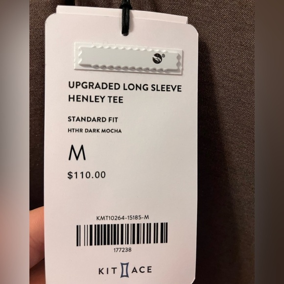 Brand NEW Mens Kit and Ace Upgraded Long Sleeve Henley Medium - Picture 5 of 7